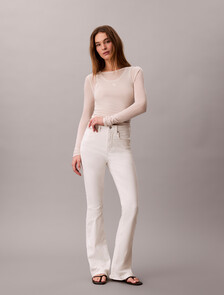 Wool Blend Double-Layer Top, Tofu, hi-res