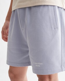 Stacked Logo Sweat Shorts, SILVER SKY, hi-res