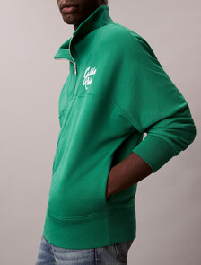 Premium Fleece Relaxed Quarter Zip Sweatshirt, Verdant Green, hi-res