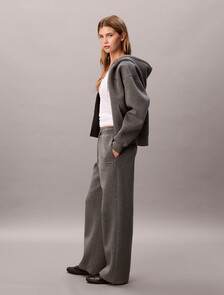Scuba Jersey Wide Leg Joggers, Med Grey Heather, hi-res