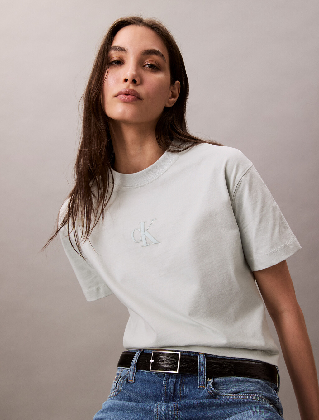 Cropped Monogram T-shirt, Smoke, hi-res