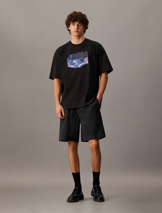 Textured Cotton Shorts