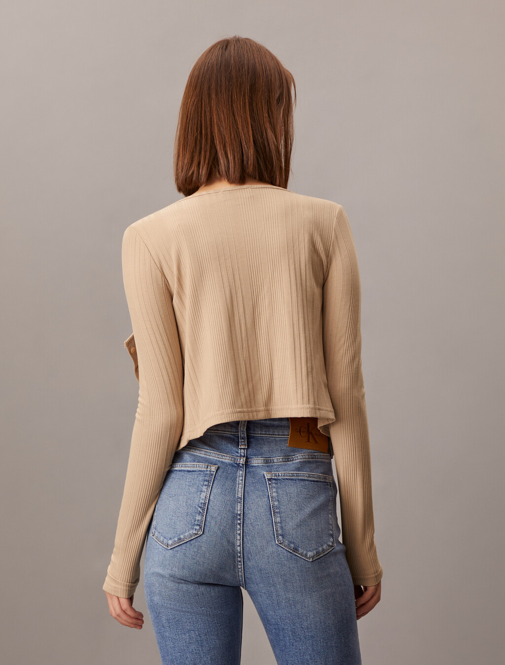 2 in 1 Rib Knit Slim Cardigan, Tuscany, hi-res