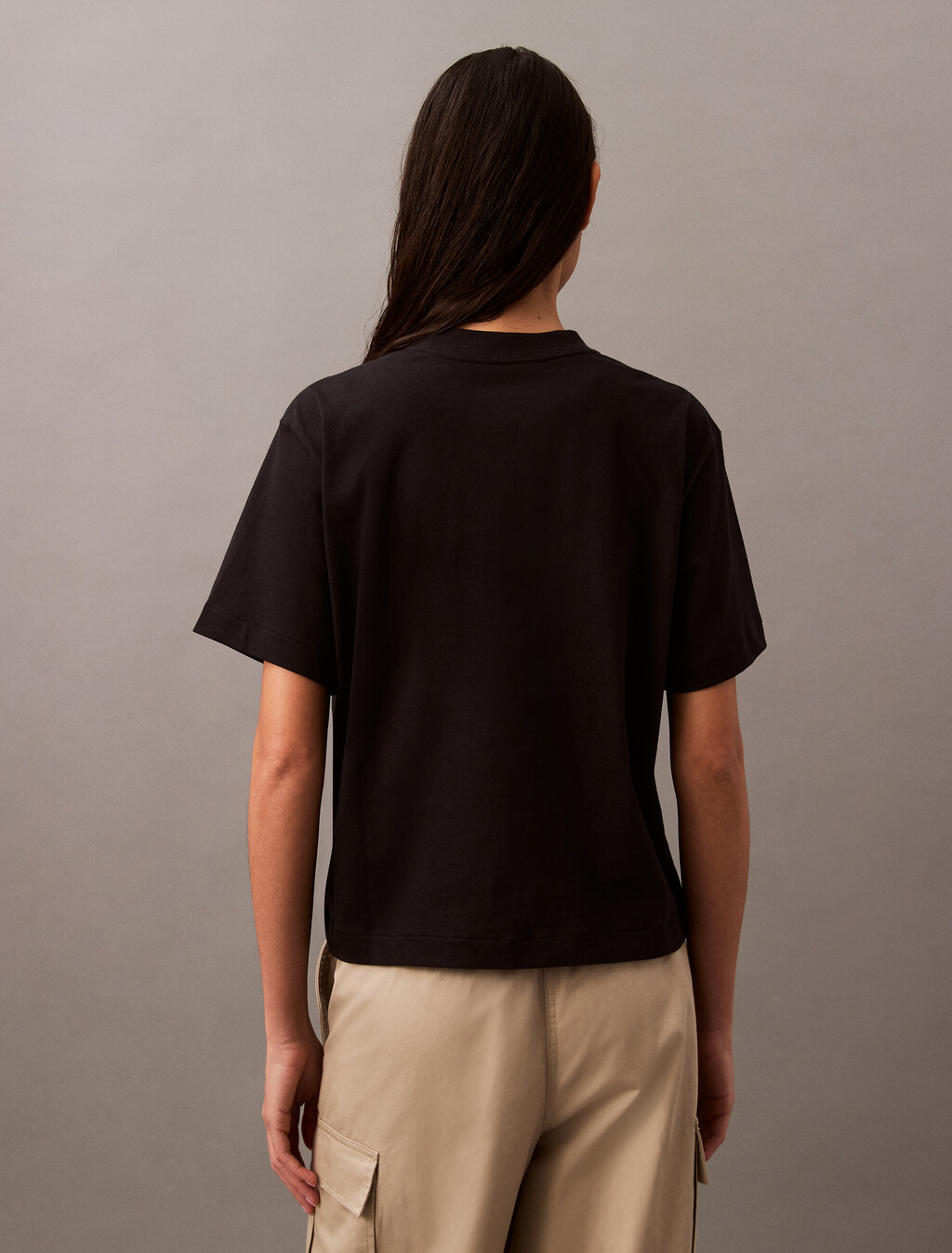 CK Logo Boxy Tee, Black Beauty, hi-res