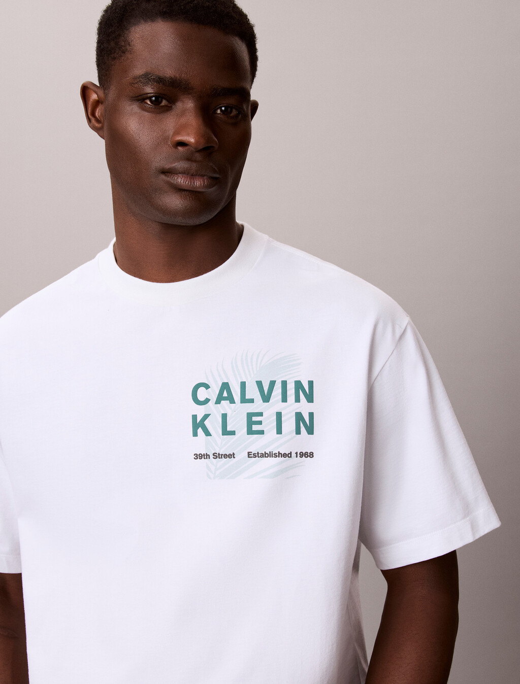 Resort Palm Graphic Relaxed Tee, Bright White, hi-res