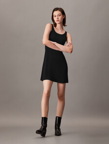 2 In 1 Rib Knit Dress, Ck Black, hi-res