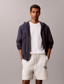 Embroidered Logo Jogger Shorts, Snowy Heather, hi-res
