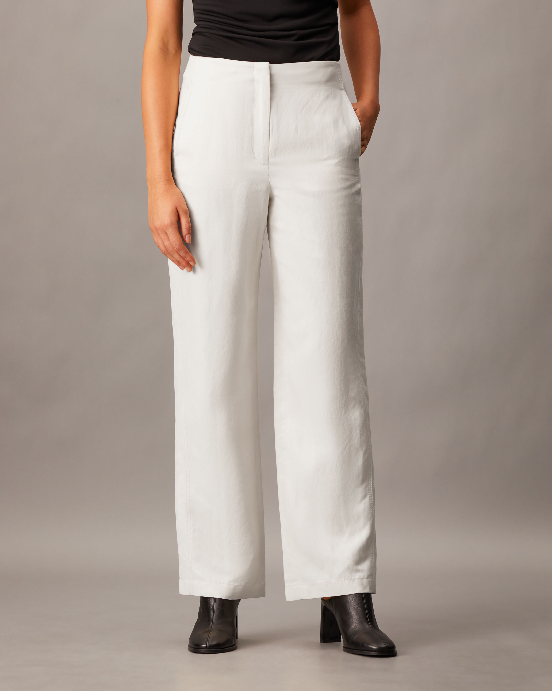 Linen Blend Pants natural Calvin Klein Malaysia