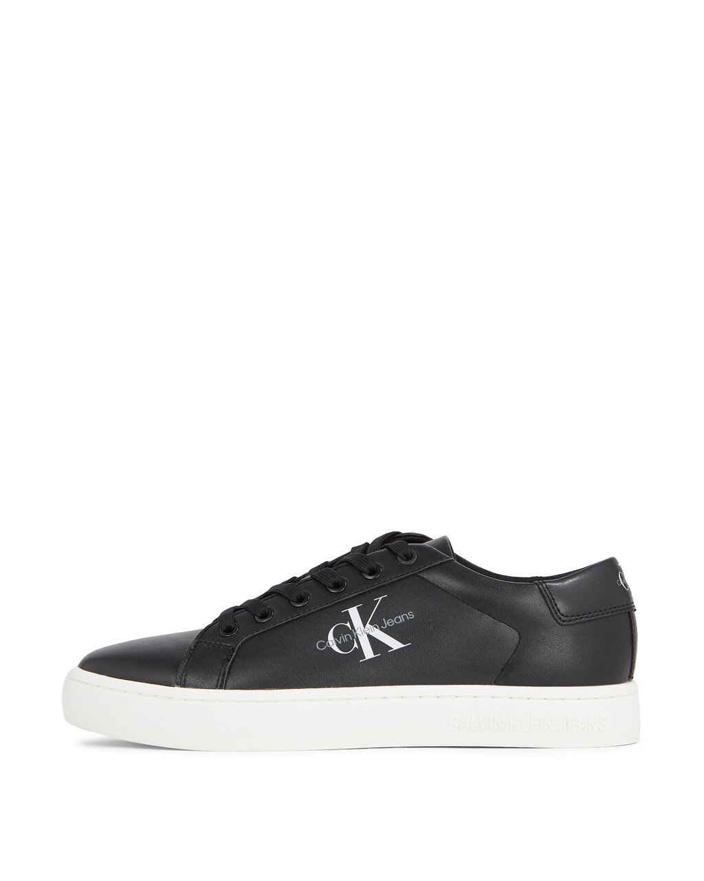 Leather Trainers, Black, hi-res