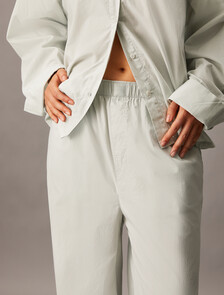 Cotton Poplin Wide Leg Pants, Jura Gray, hi-res