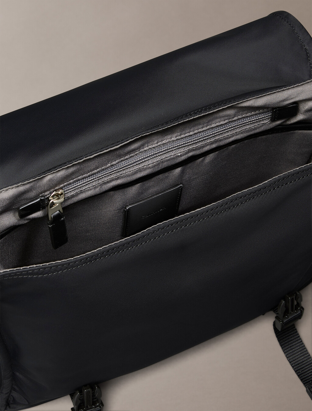 Matte Nylon Messenger Bag, Black, hi-res