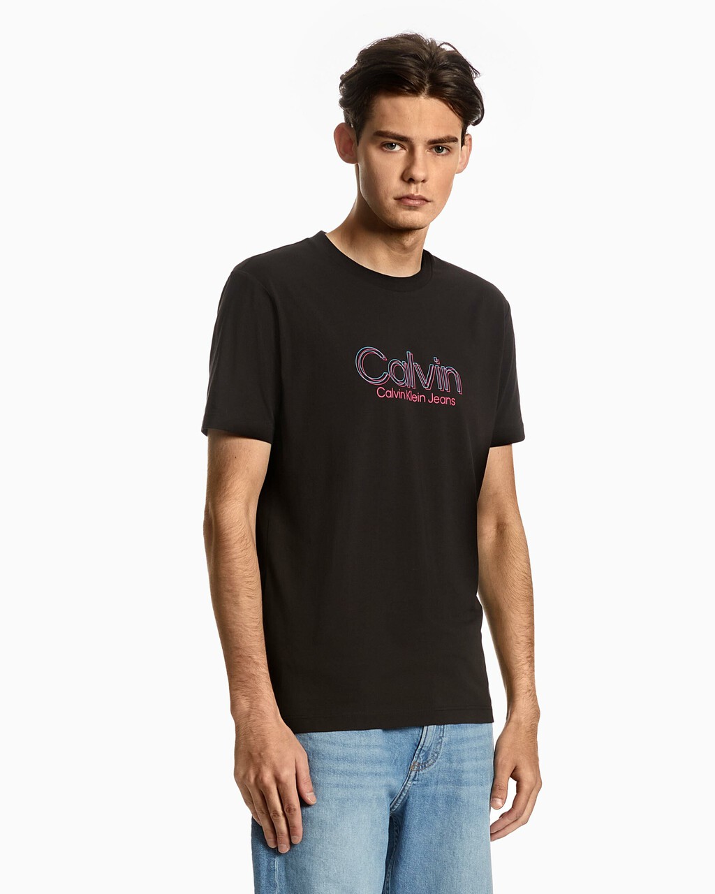 NEON CALVIN SLIM TEE, Ck Black, hi-res