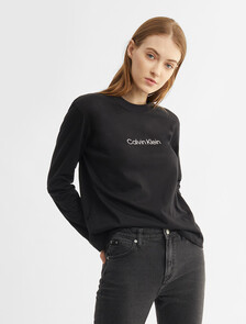 CK Standards Boxy Long Sleeve Tee, Black Beauty, hi-res