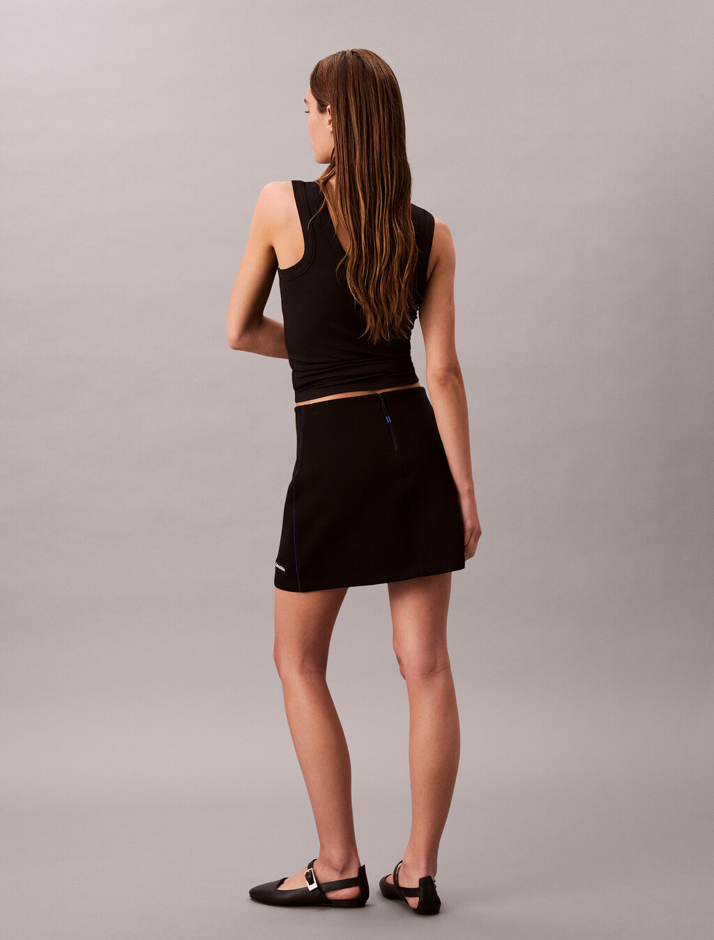 Scuba Jersey Mini Skirt, Black, hi-res