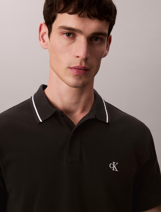 Monogram Pique Tipped Polo