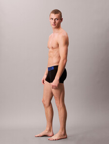 Intense Power Microfiber Stretch 3-Pack Low Rise Trunk, BLACK BODIES W/ WHITE/ROYALTY/TURBULENCE LOGO, hi-res