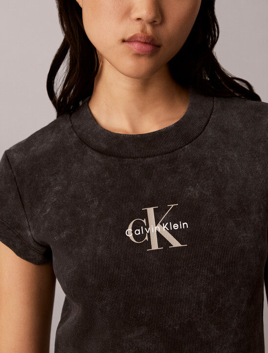 Baby Fit Ribbed Monogram Logo T-Shirt