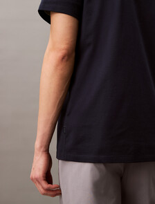 Double Mercerized Cotton Short Sleeve Polo, Dark Sapphire, hi-res