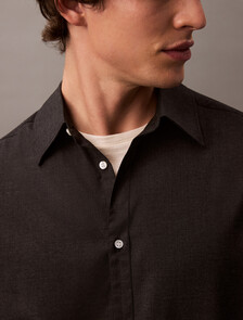 Relaxed Wool Blend Button-Down Shirt, Charcoal Heather, hi-res