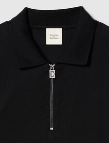 1/4 Zip Polo, Black, hi-res