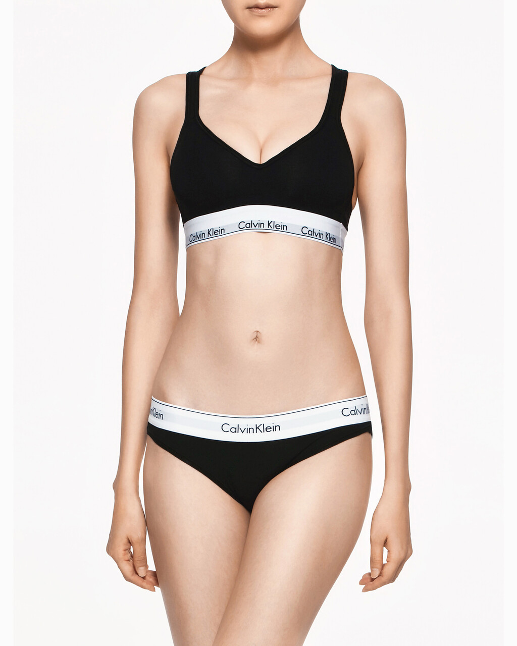 MODERN COTTON LIFT PLUGE BRA, BLACK, hi-res