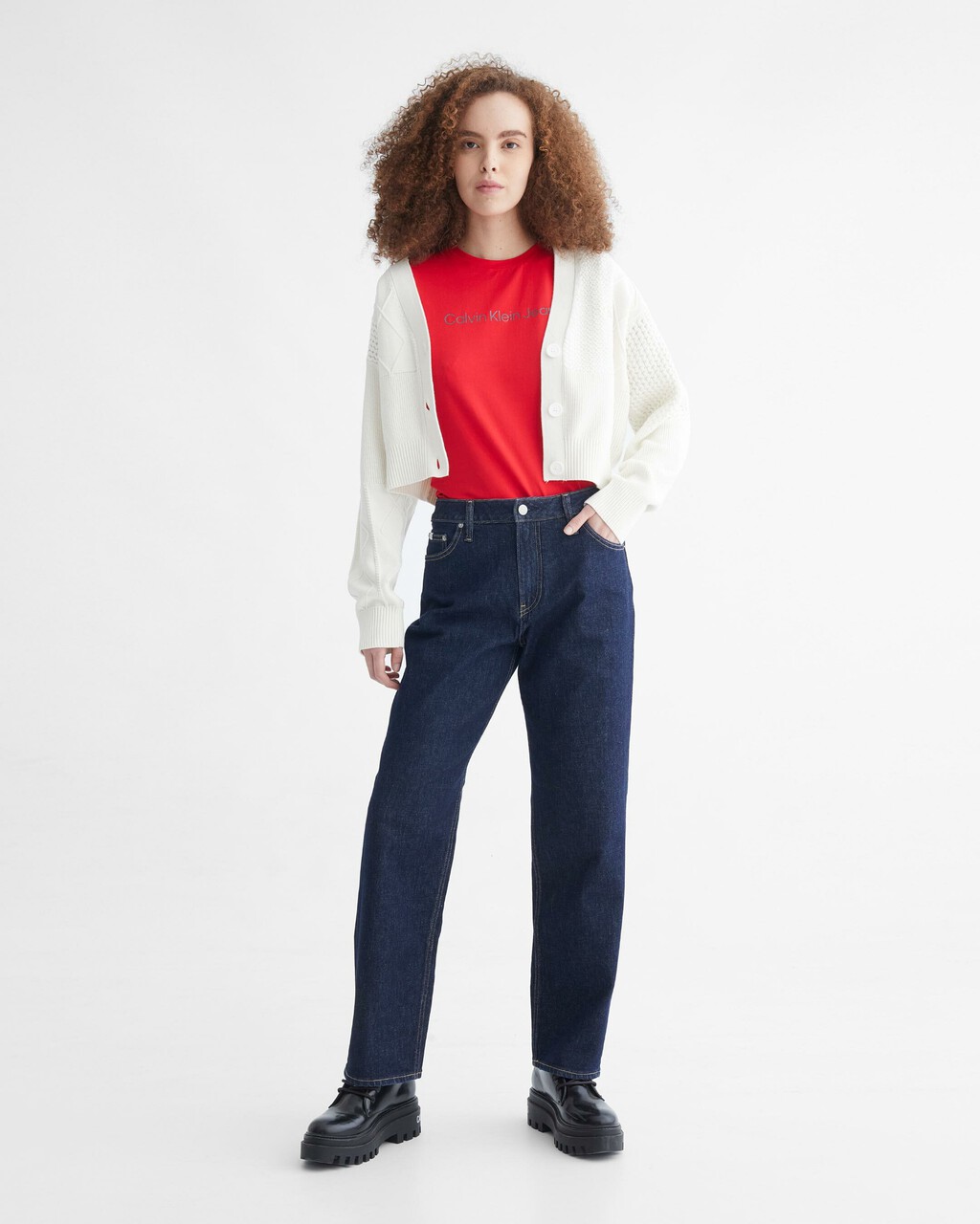SHRUNKEN INSTITUTIONAL LOGO TEE, CANDY APPLE, hi-res