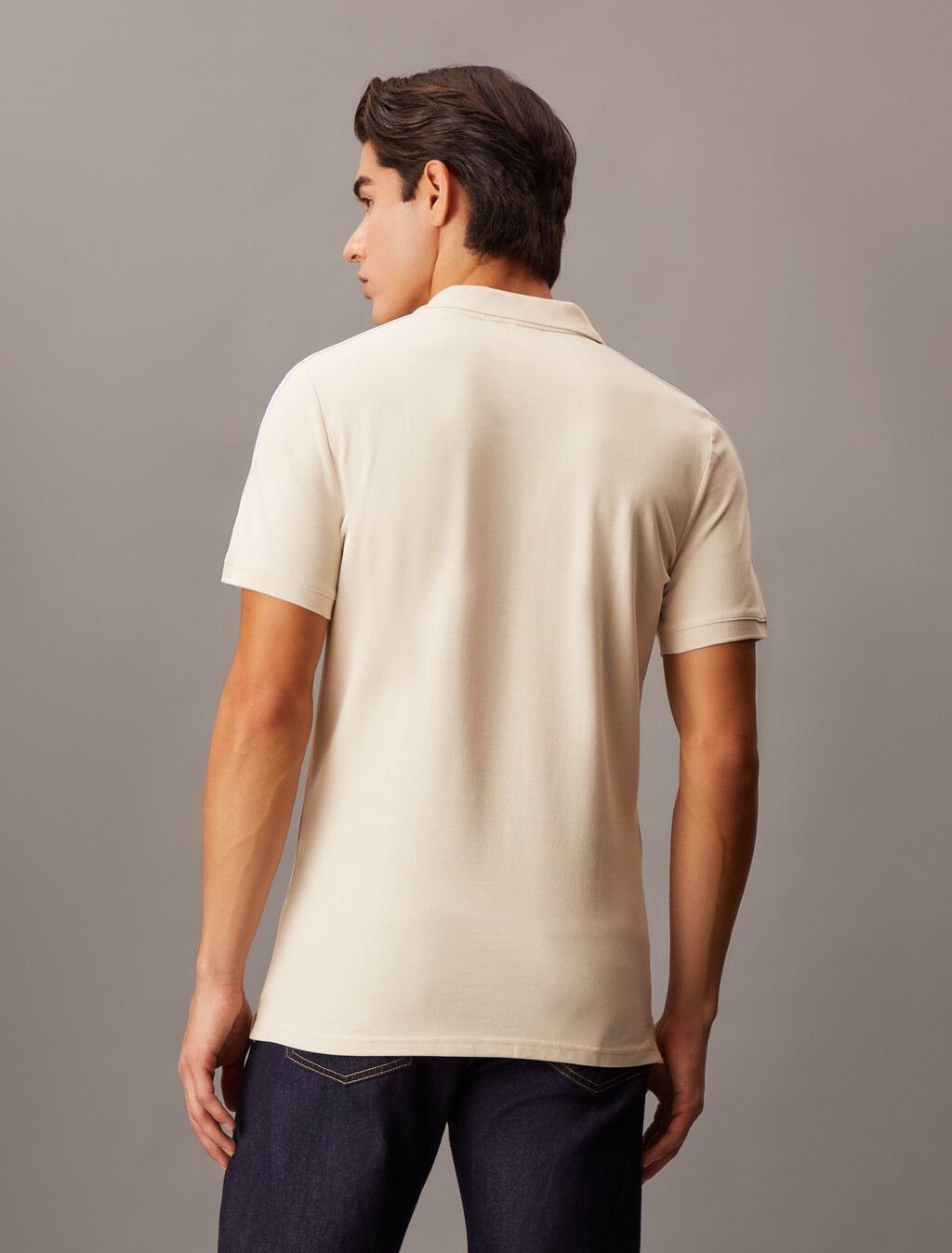 Contrast Logo Polo, Eggshell, hi-res