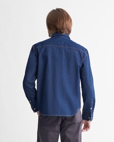 Relaxed Linear Denim Shirt, Denim Rinse, hi-res