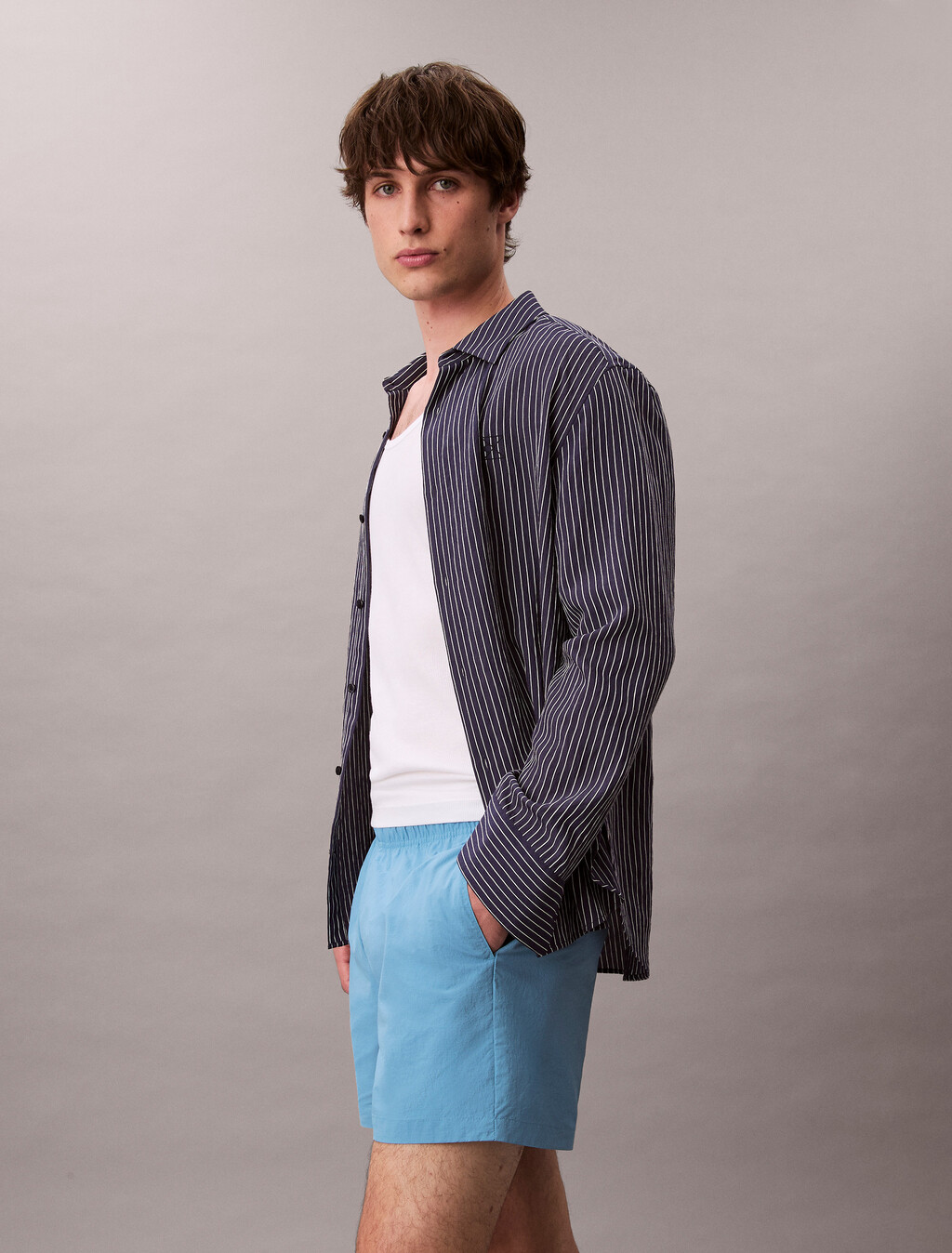 Ripstop Nylon Pull On Short, Blue Steam, hi-res