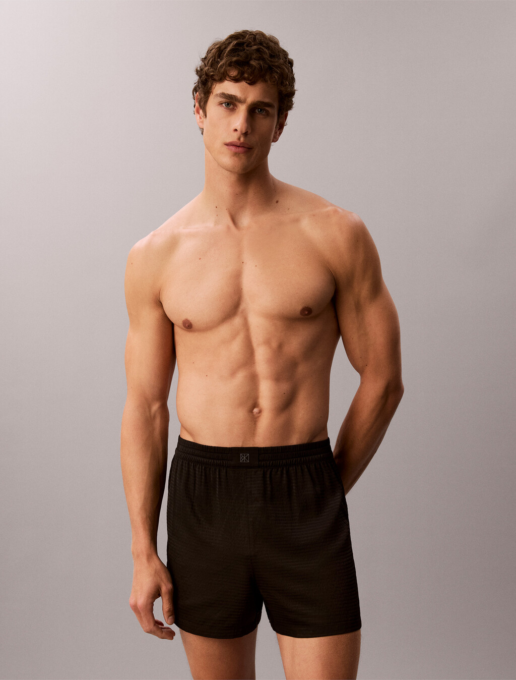 Satin Pyjama Shorts - CK Black, Black, hi-res