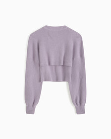 Feminine 2 In 1 Knit Cardigan, LAVENDER AURA, hi-res