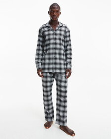 FLANNEL LONG SLEEVE BUTTON DOWN SHIRT, CK Shadow Plaid+Black, hi-res