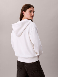 Cotton Terry Zip Up Hoodie, Brilliant White, hi-res