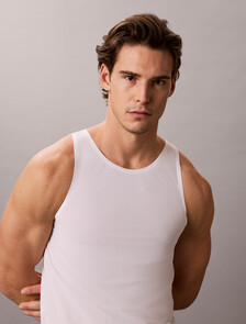 Invisible Microfiber Mesh Tank Top, Classic White, hi-res