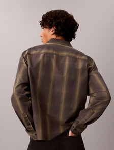 90s Check Poplin Relaxed Overshirt, Black Oyster, hi-res