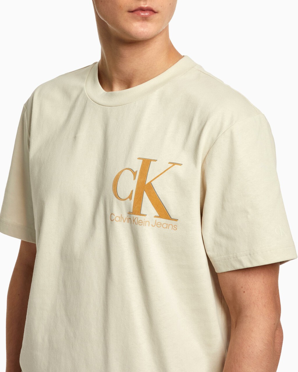 REIMAGINED NATURE FLOCKED LOGO RELAXED TEE, Eggshell, hi-res