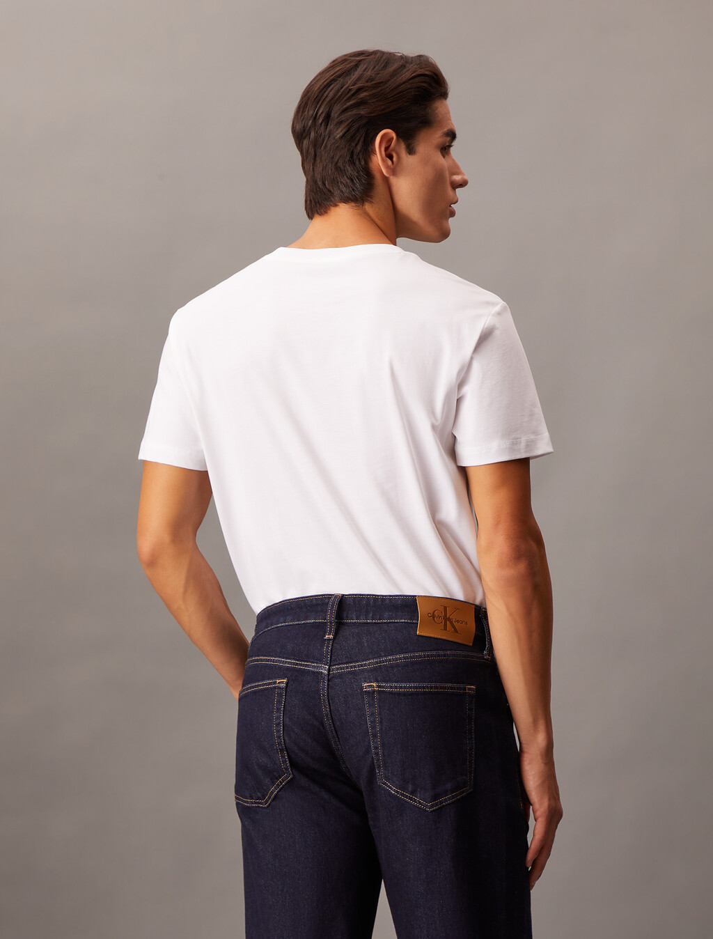 Tonal Monogram Embroidery Tee, Bright White, hi-res