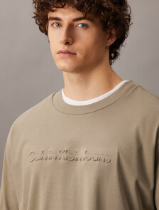 Institutional Logo Long Sleeve Tee, Brindle, hi-res