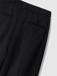 Wool Blend Tailored Pants, Black, hi-res