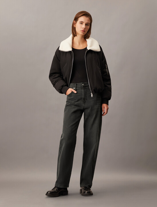 High Rise Loose Black Jeans