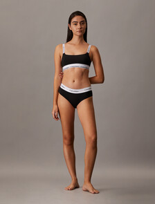 Icon Cotton Lightly Lined Bralette, Black, hi-res