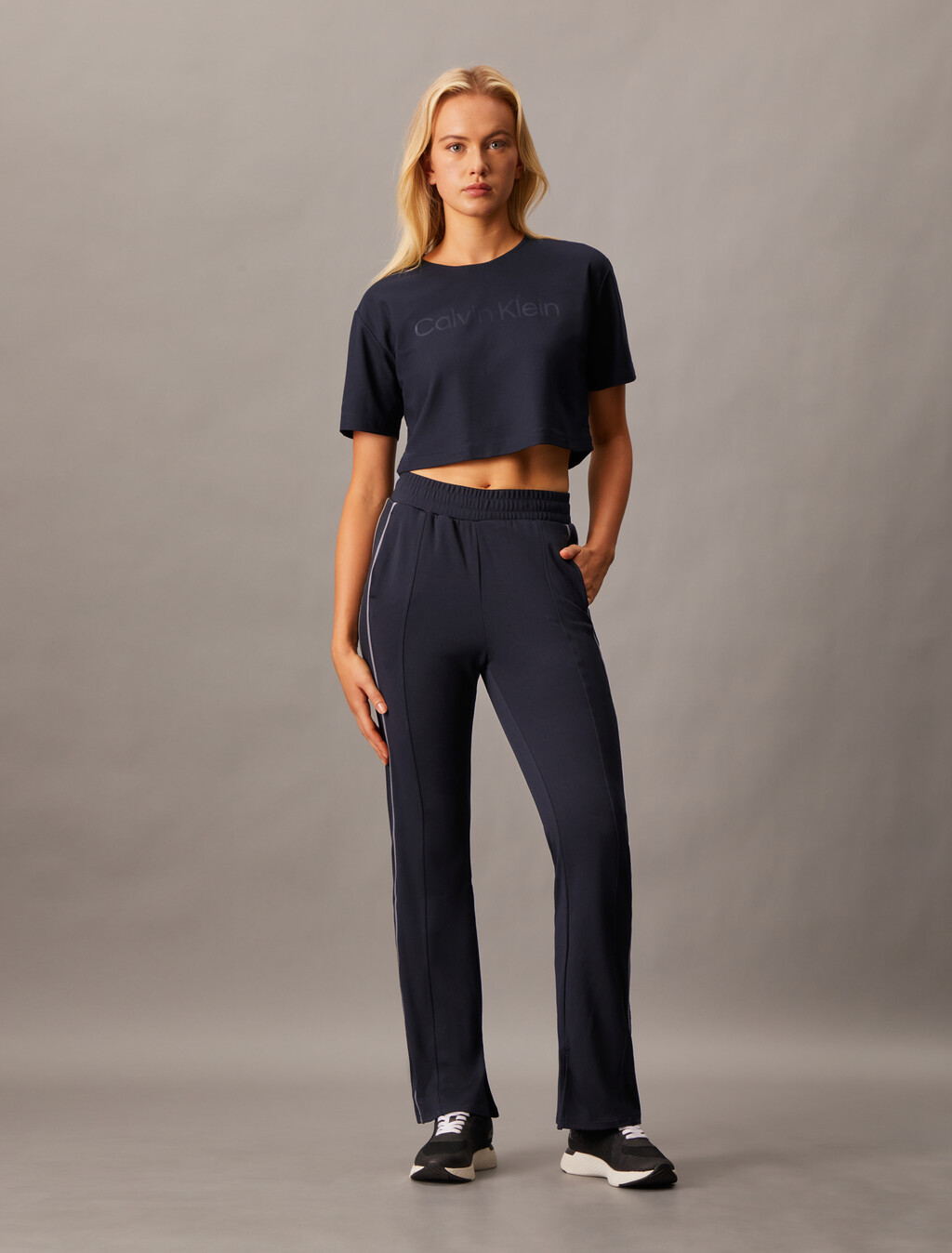 CK Sport Icon Tricot Flare Sweatpants, Black Beauty, hi-res