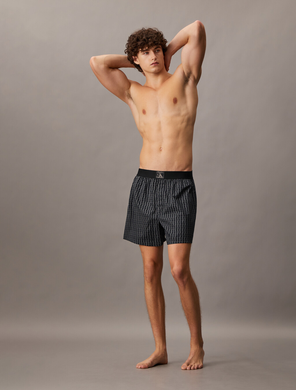 1966 Fashion Lounge Traditional Boxers, CRESCENT PRINT_ASH, hi-res