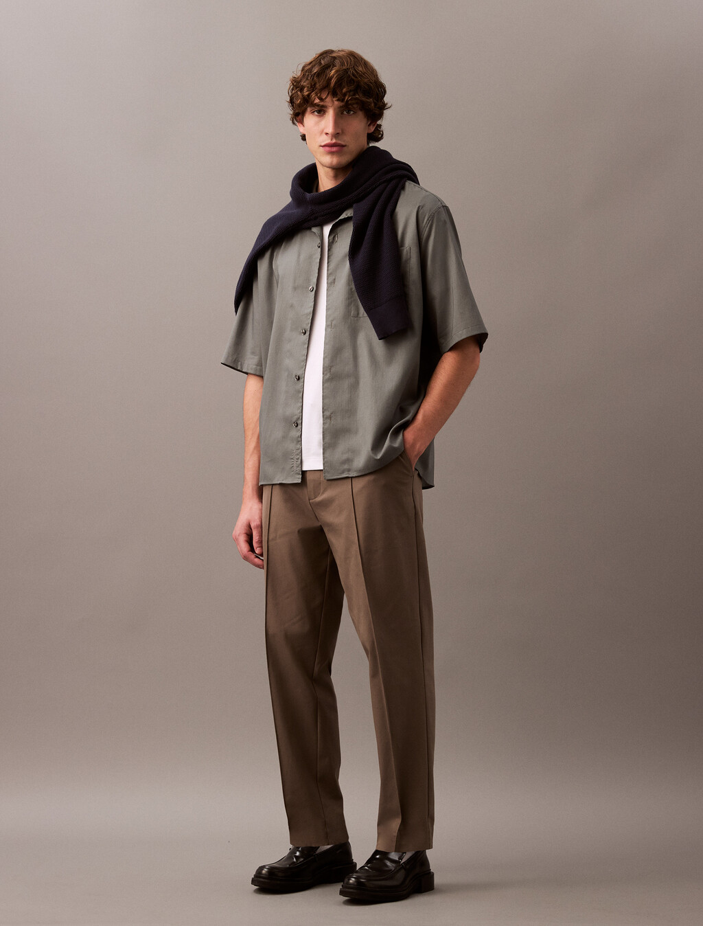 Relaxed Cotton Gauze Shirt, Sedona Sage, hi-res