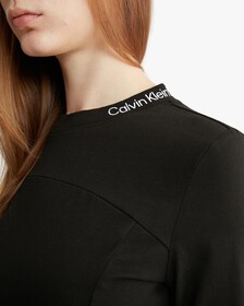 Logo Tape Long Sleeve Tee, Ck Black, hi-res