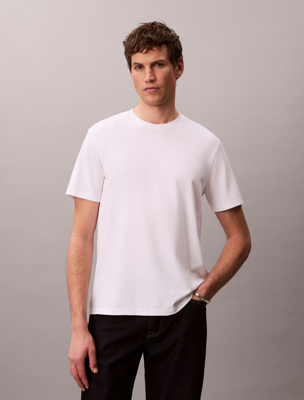 Luxury Cotton T-shirt, Bright White, hi-res