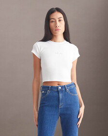 Monogram Baby Tee, Bright White, hi-res