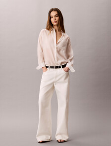Voile Relaxed Shirt, White Sand, hi-res