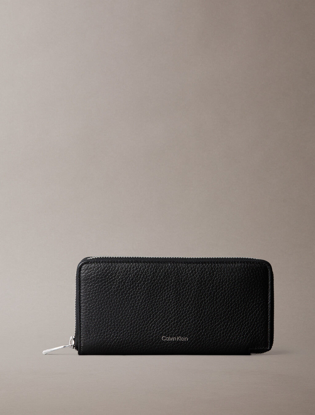 Foil Embossed Monogram Zip Around Wallet, Black, hi-res