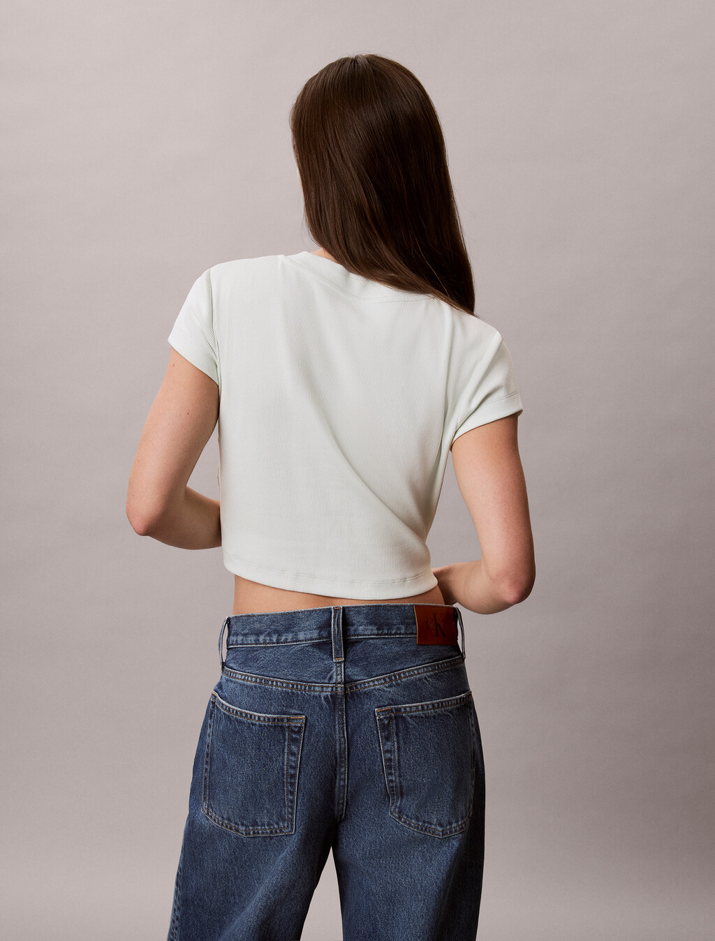 Slim Cropped Logo T-shirt, Phantom Green, hi-res